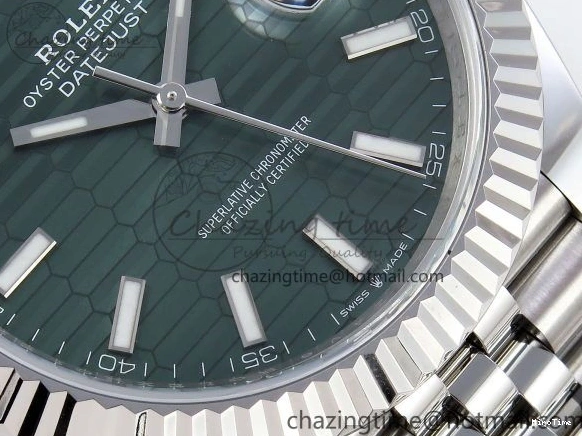 MiroTime 0518 Chic Datejust 41mm 126234 904L Steel HGF 1:1 Best Edition Green Textured Dial on SS Bracelet VR 1473